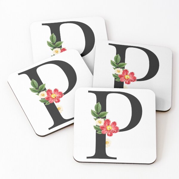 Item preview, Split Floral Letter Monogram | Personalized Flower Letter P designed and sold by BeeMeCreative.