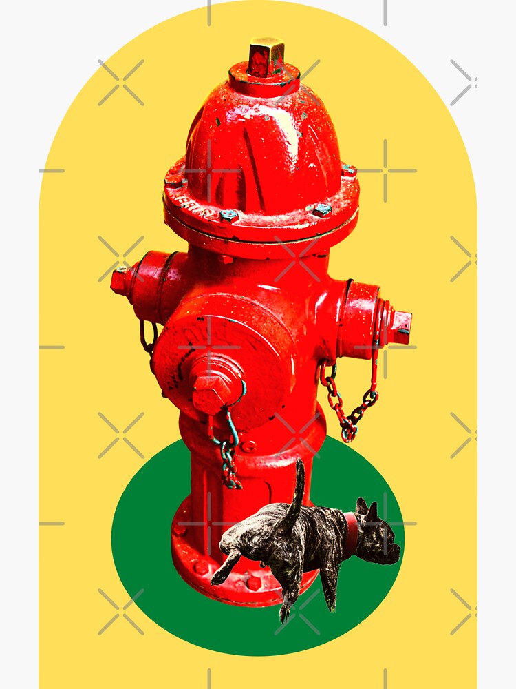"Puppy Dog Peeing On Fire Hydrant" Sticker for Sale by CBCreations73 Redbubble