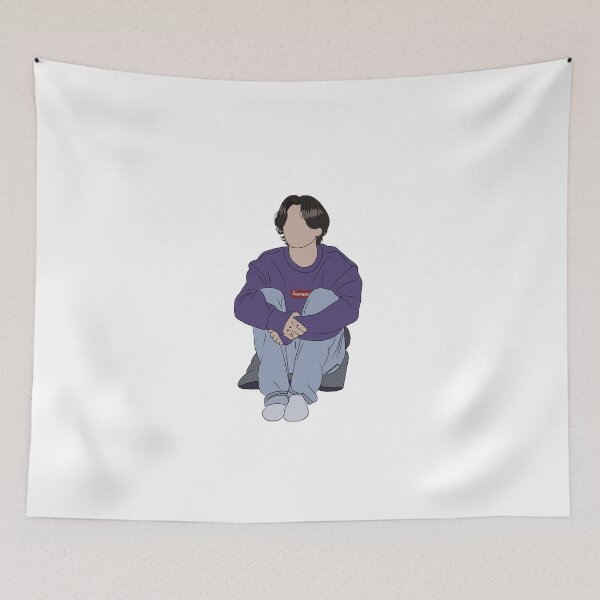 Item preview, Jeon Jungkook silhouette illustration  designed and sold by K-ShopForever.