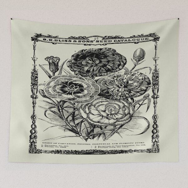 Item preview, Spring Catalogue Dianthus Vintage Botanical Illustrations 1877 designed and sold by taiche.