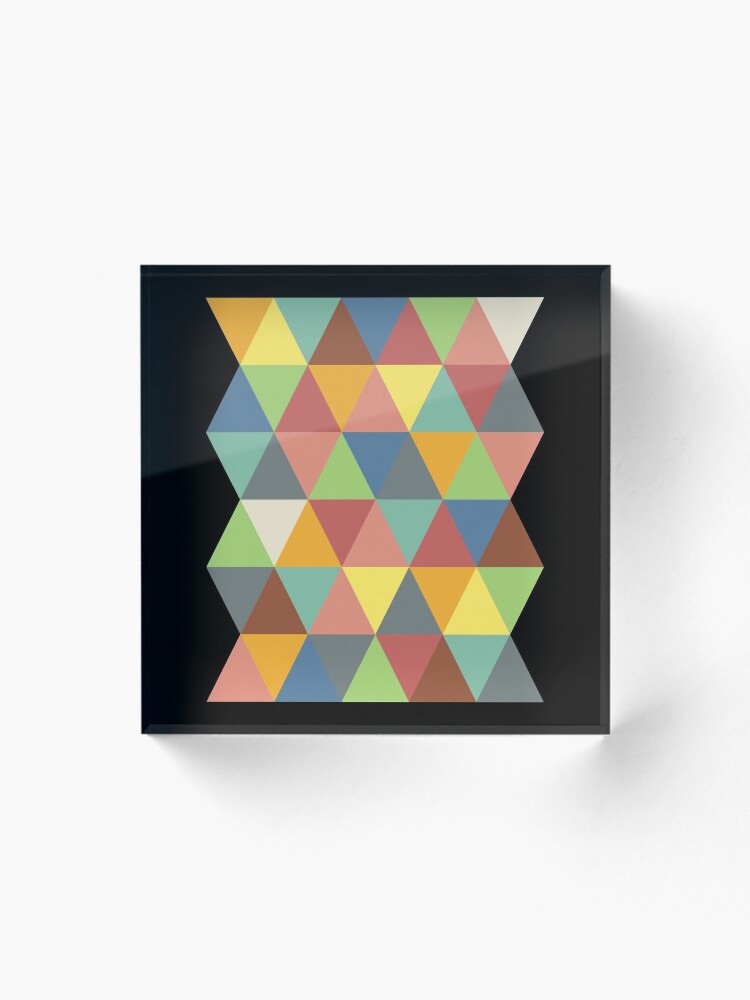 Thumbnail 1 of 5, Acrylic Block, Hippy triangles designed and sold by GreenNote.