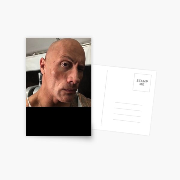 Dwayne The Rock Johnson eyebrow raise meme Postcard for Sale by YKatire