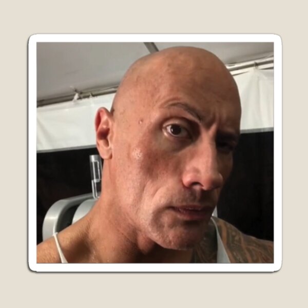 Dwayne The Rock Johnson eyebrow raise meme | Magnet