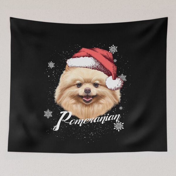 Item preview, Happy Dog Brown Pomeranian Christmas Santa Hat designed and sold by Barnissim.