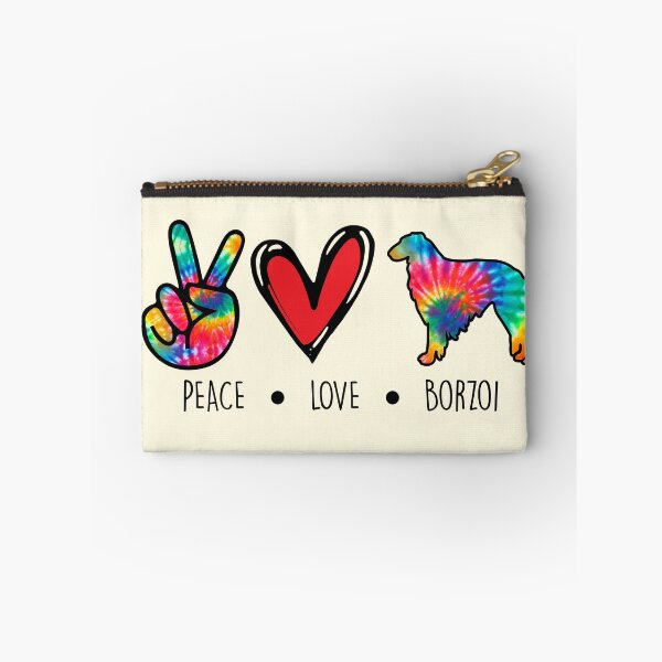 Aperçu de l'œuvre Borzoi Tie Dye Peace Love Dog Mom créée et vendue par rafaeltto.