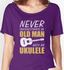 Old Man With Ukulele Women's Relaxed Fit T-Shirt