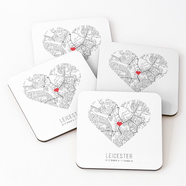 Item preview, Heart Leicester City Map (United Kingdom - UK)   designed and sold by TraffordPrint.