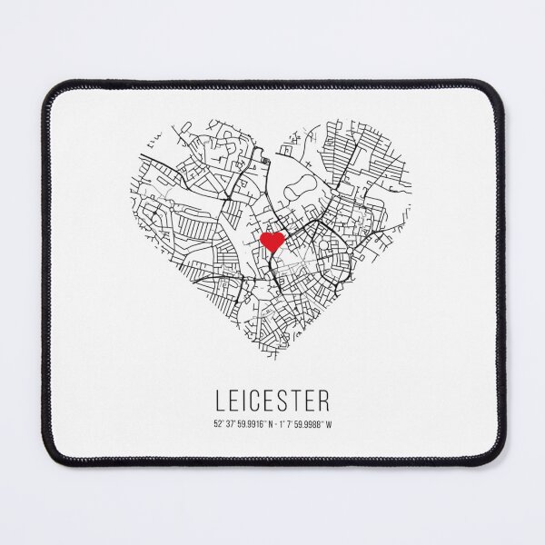 Item preview, Heart Leicester City Map (United Kingdom - UK)   designed and sold by TraffordPrint.