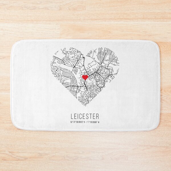 Item preview, Heart Leicester City Map (United Kingdom - UK)   designed and sold by TraffordPrint.