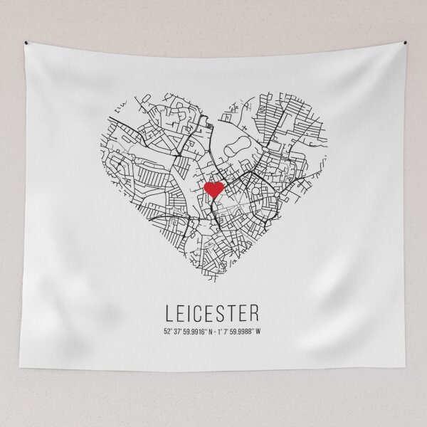 Item preview, Heart Leicester City Map (United Kingdom - UK)   designed and sold by TraffordPrint.