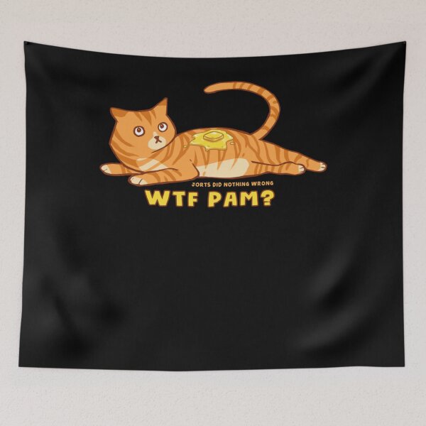 Item preview, WTF PAM Jorts Did Nothing Wrong - orange cat with butter Classic designed and sold by GlennSpillman.