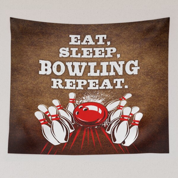 Item preview, Eat Sleep Bowling Vintage Art designed and sold by AverilArt.