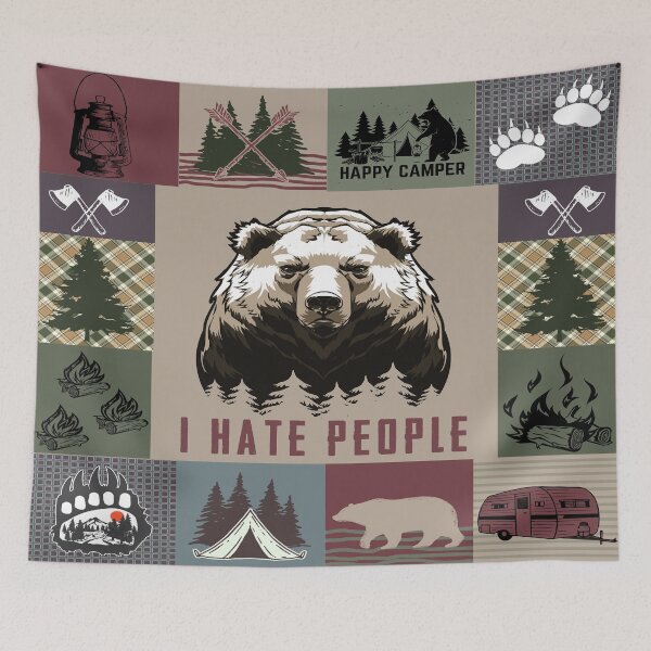 Item preview, Camping Bear I Hate People designed and sold by AverilArt.