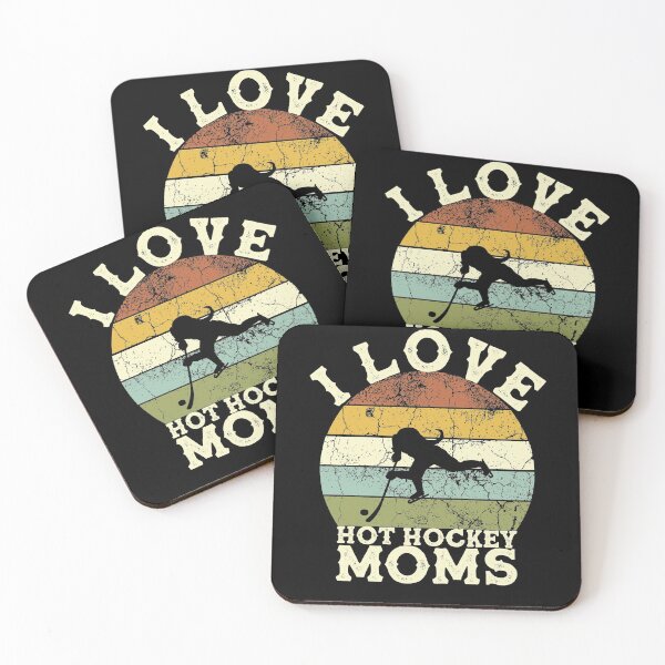 Item preview, I Love Hot Hockey Moms - Pegatina divertida Retro Sunset designed and sold by andrei49387.