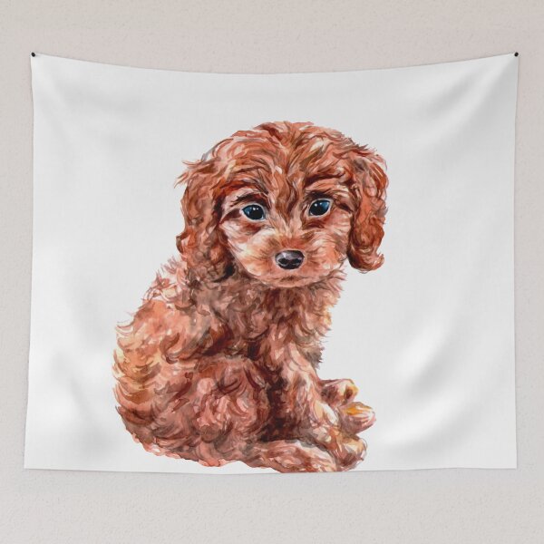 Aperçu de l'œuvre Adorable chiot labradoodle, floof brun doré créée et vendue par Orianah.
