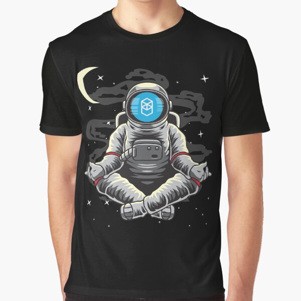 Astronaut Yoga Fantom FTM Coin To The Moon Crypto Token Cryptocurrency Blockchain Wallet HODL Graphic T-Shirt