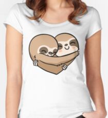 Sloth Heart Fitted Scoop T-Shirt