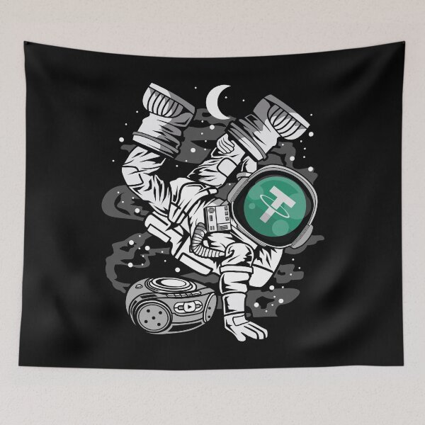Item preview, Astronaut Hiphop Tether USDT Coin To The Moon Crypto Token Cryptocurrency Blockchain Wallet HODL designed and sold by AdamRoberts90.