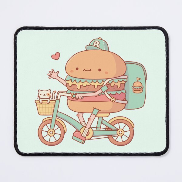 Item preview, Cute Burger On Bicycle, Fast Food Delivery designed and sold by rustydoodle.