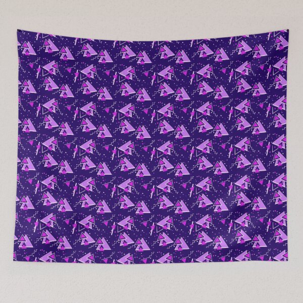 Artikelvorschau, Futuristisches Memphis-Muster in Marineblau, Mauve und Fuchsia entworfen und verkauft von Kalite.