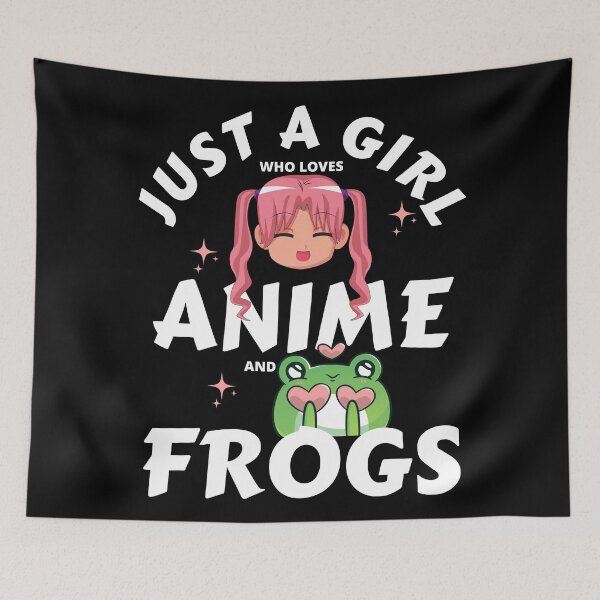Item preview, Just a girl who loves anime and frogs designed and sold by AllPrintsAndArt.