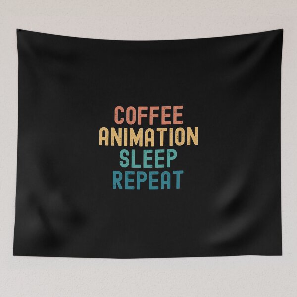 Item preview, Coffee Animation Sleep Repeat - Funny Animation & Coffee Gift designed and sold by kindxinn.