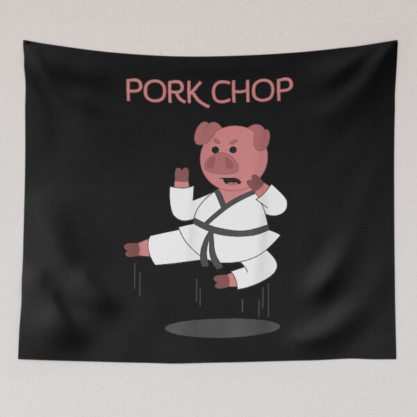 Item preview, Pork Chop - Funny Pig Karate Pun designed and sold by Mitzi12312.