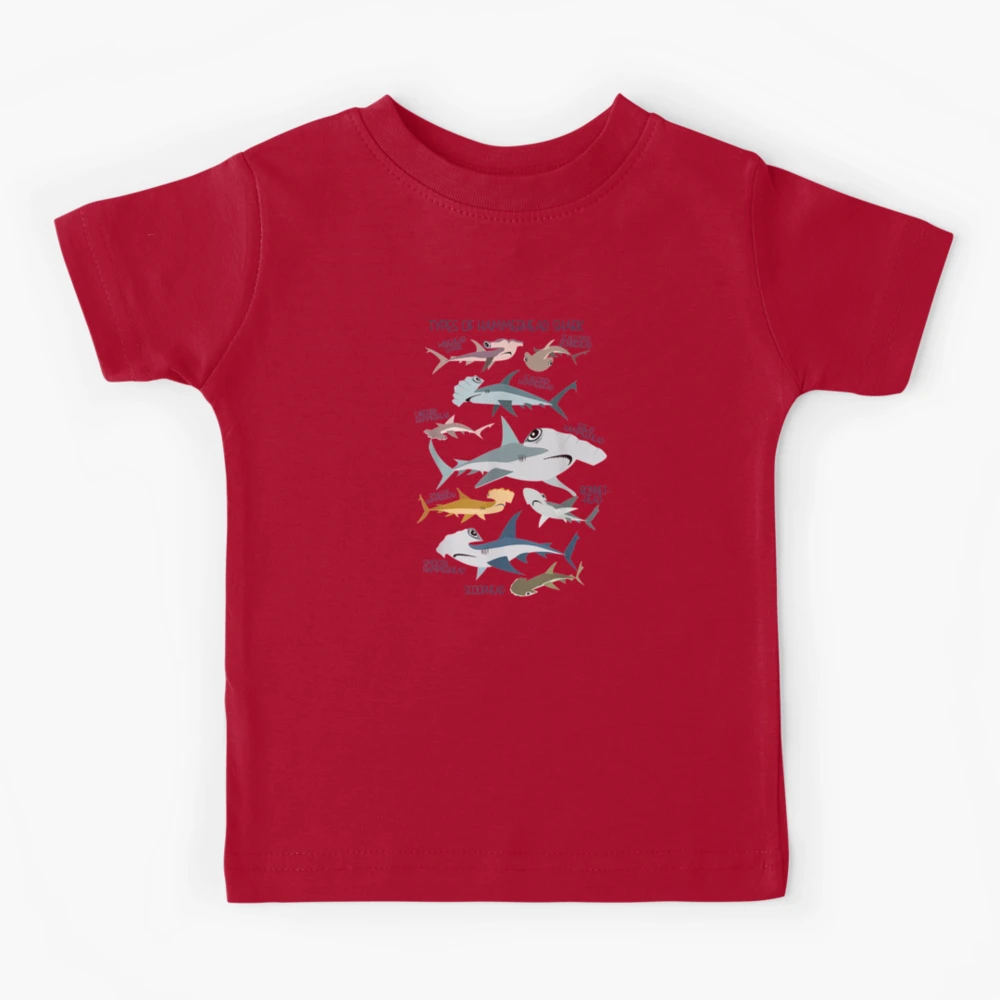 types of HAMMERHEAD shark guide Kids T-Shirt for Sale by marianaiaoh