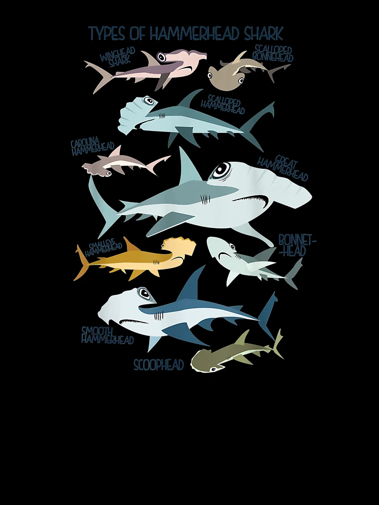 types of HAMMERHEAD shark guide | Kids T-Shirt