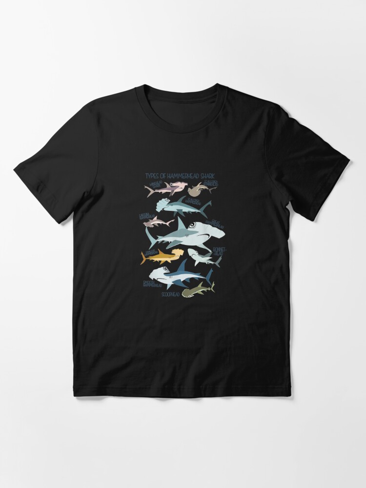 types of HAMMERHEAD shark guide Essential T-Shirt for Sale by marianaiaoh