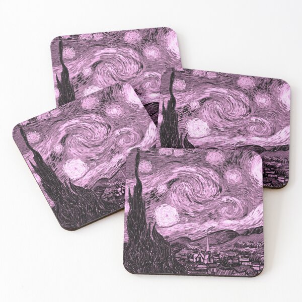 Item preview, Rosa rosa La noche estrellada de Vincent Van Gogh designed and sold by SimpleJoyStyle.