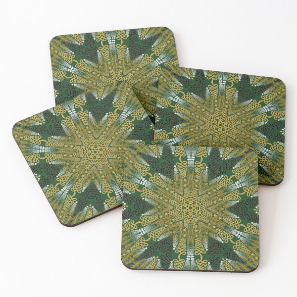 Item preview, Green Gold Energy Mandala Geometry Artistry designed and sold by webgrrl.