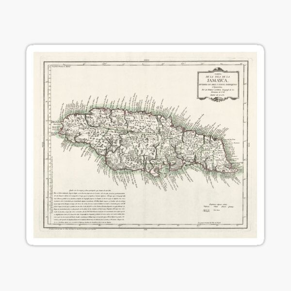 Map of Jamaica - 1780 Sticker