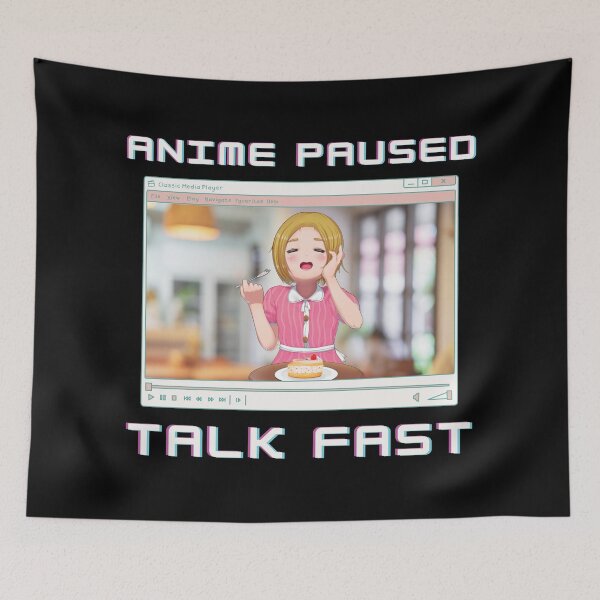 Item preview, Anime Girl Eating Paused, Talk Fast designed and sold by mschubbybunny.