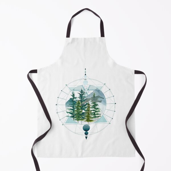 Item preview, Winter geometric design with trees and free solo bird in watercolors designed and sold by InnaMGraphic.