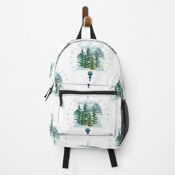 Item preview, Winter geometric design with trees and free solo bird in watercolors designed and sold by InnaMGraphic.
