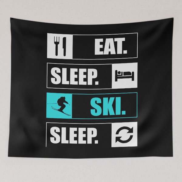 Item preview, School Is Important But Skiing Is Importanter Eat Sleep Sky Sleep Repeat  designed and sold by CandyLoo.