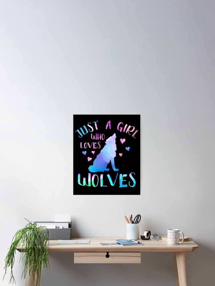 Just A Girl Who Loves Wolves Shirt Watercolor Wolf Art Just A Girl Who Loves Wolves Shirt Watercolor Wolf Art