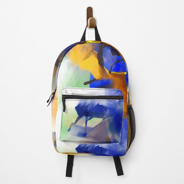 Item preview, Blue Yellow Abstract designed and sold by Sukhpal Grewal Ethnic Art.