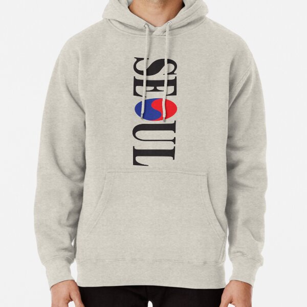 Mens Classic Pullover Hoodie Sweatshirt,Seoul Print