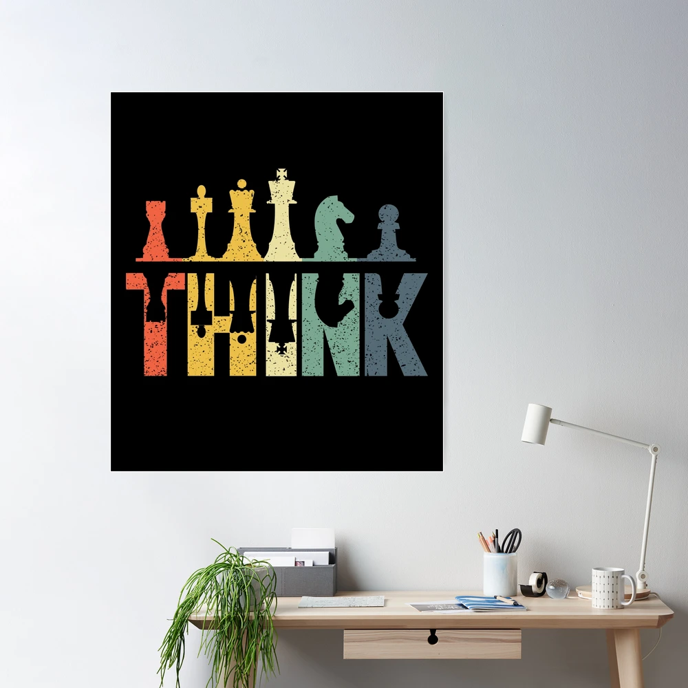 Think Retro Vintage Chess Pieces Player Gifts Chess Coach Svg Png Dxf  Digital Cutting File