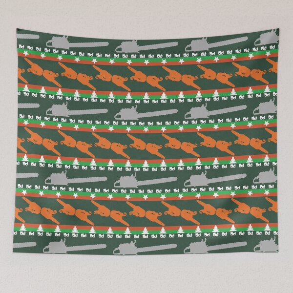Item preview, Ugly Xmas Chainsaws green designed and sold by TeamMasa.