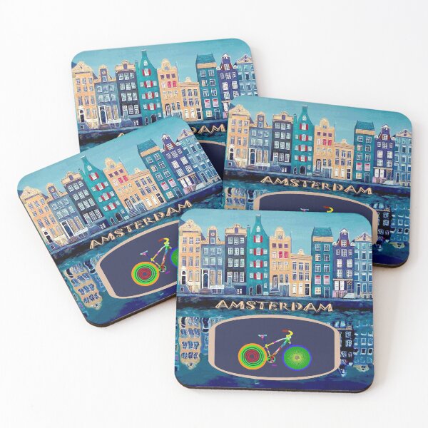 Item preview, AMSTERDAM : Psychedelic Bicycle City Reflection Print designed and sold by posterbobs.