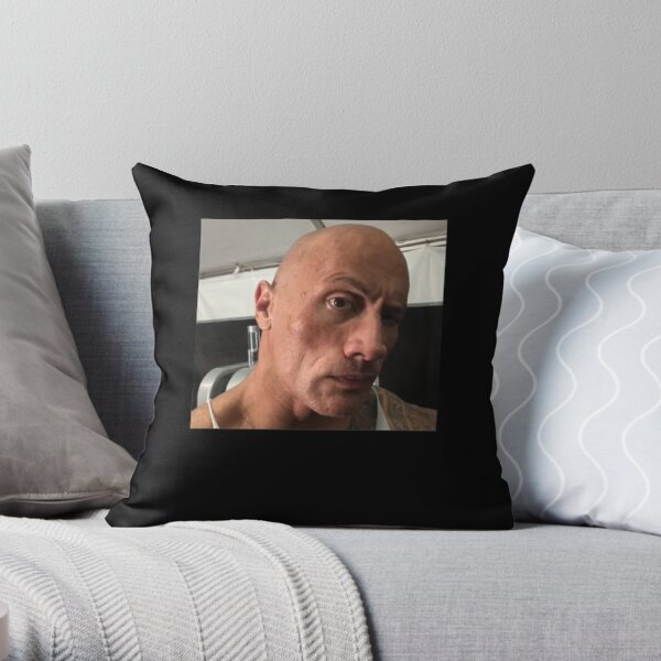 The Rock Eyebrow Raise Face Meme Throw Pillow Christmas Cushion