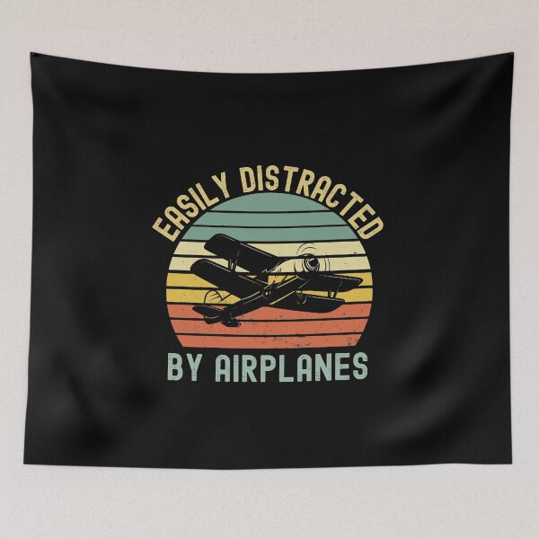 Item preview, Easily Distracted By Airplanes Vintage ( Pilot Gift ) designed and sold by i-longmanshop.