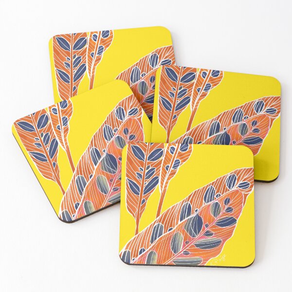 Item preview, Rattle Snake Leaf on Bright Yellow designed and sold by Debrafarrellart.