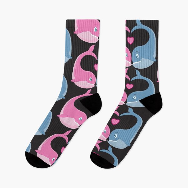 Artikelvorschau, Rosa und blaue Delfine und Herz entworfen und verkauft von VinCut.