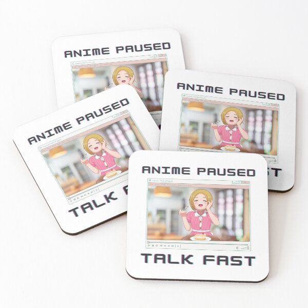 Item preview, Anime Girl Eating Paused, Talk Fast designed and sold by mschubbybunny.