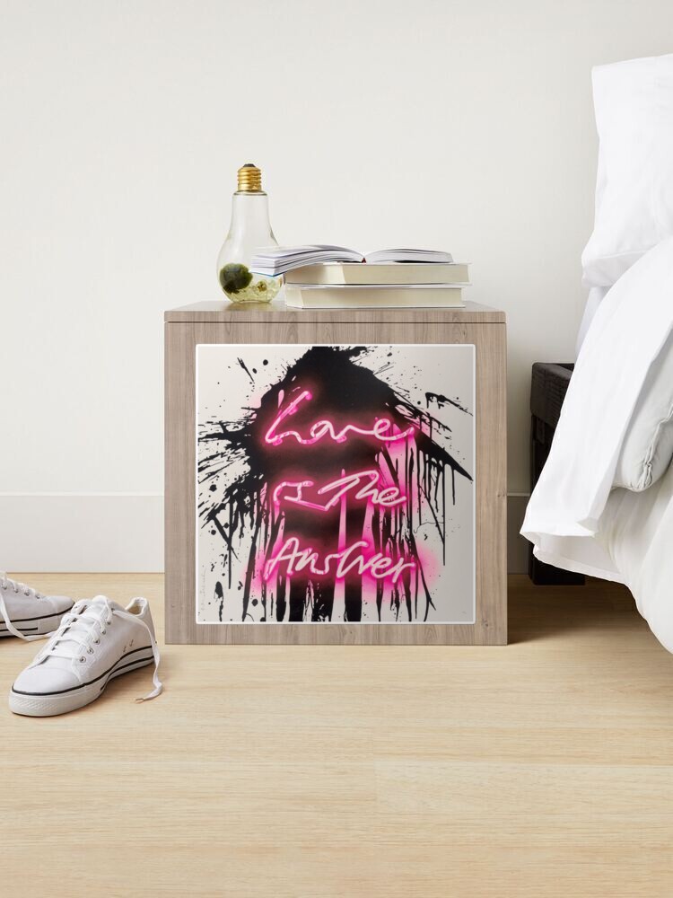 Love Is The Answer - Neon Spray Paint Art | Mounted Print