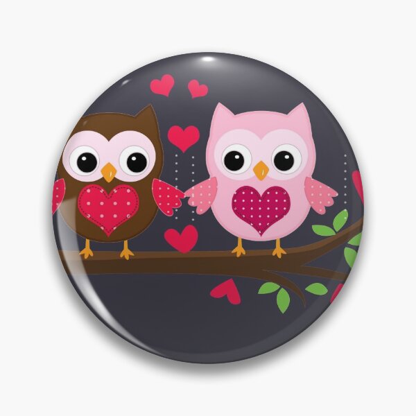 Artikelvorschau, Rosa und braune Eule zum Valentinstag entworfen und verkauft von VinCut.